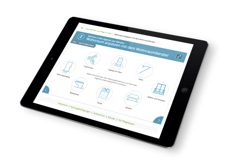 iPad WiA curendo-Pflegecoach iPad mit dem curendo-Pflegecoach